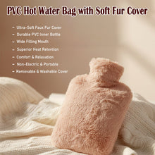 PVC Hot Water Bag with Soft Fur Cover (1 Pc)